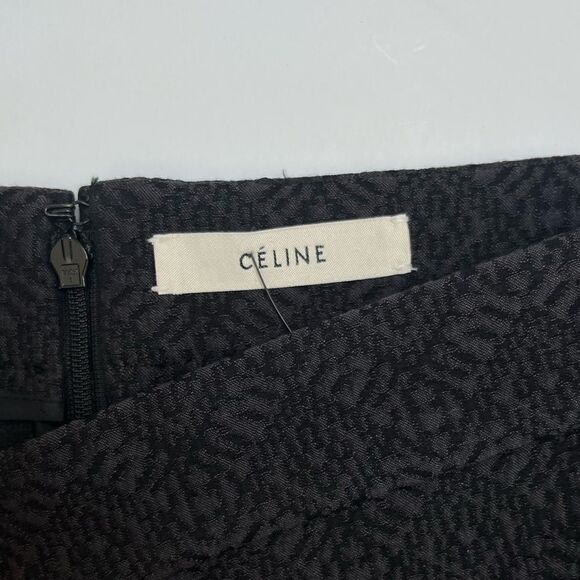 Celine Pencil Skirt Phoebe Philo Collection Black Tonal Matelasse Textured Small - Picture 11 of 12